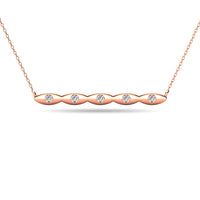 Thumbnail for Diamond 1/20 ct tw Bar Necklace in 10K Rose Gold