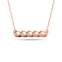 Thumbnail for Diamond 1/20 ct tw Bar Necklace in 10K Rose Gold