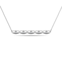 Thumbnail for Diamond 1/20 ct tw Bar Necklace in 10K White Gold