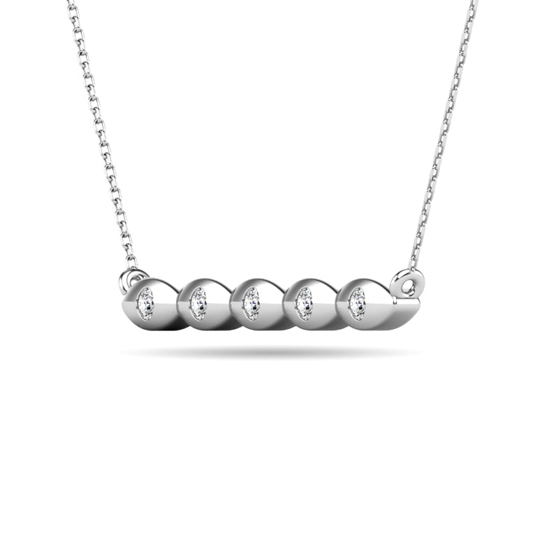 Diamond 1/20 ct tw Bar Necklace in 10K White Gold
