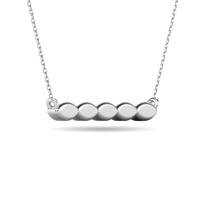 Diamond 1/20 ct tw Bar Necklace in 10K White Gold
