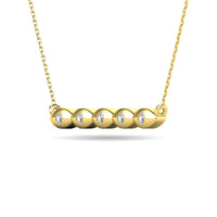 Thumbnail for Diamond 1/20 ct tw Bar Necklace in 10K Yellow Gold