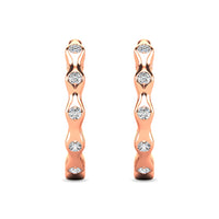 Thumbnail for Diamond 1/10 ct tw Hoop Earrings in 10K Rose Gold