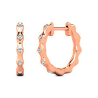 Thumbnail for Diamond 1/10 ct tw Hoop Earrings in 10K Rose Gold