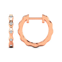 Thumbnail for Diamond 1/10 ct tw Hoop Earrings in 10K Rose Gold
