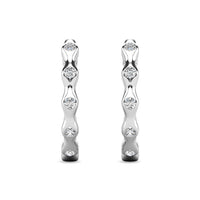 Thumbnail for Diamond 1/10 ct tw Hoop Earrings in 10K White Gold