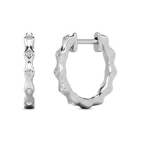 Thumbnail for Diamond 1/10 ct tw Hoop Earrings in 10K White Gold