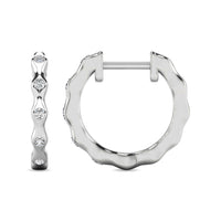 Thumbnail for Diamond 1/10 ct tw Hoop Earrings in 10K White Gold