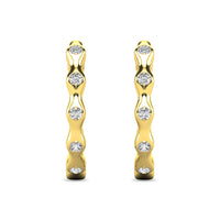 Thumbnail for Diamond 1/10 ct tw Hoop Earrings in 10K Yellow Gold