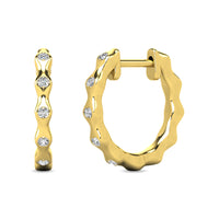Thumbnail for Diamond 1/10 ct tw Hoop Earrings in 10K Yellow Gold