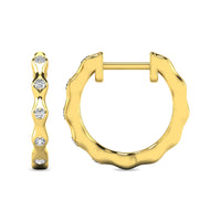 Thumbnail for Diamond 1/10 ct tw Hoop Earrings in 10K Yellow Gold