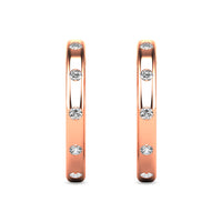 Thumbnail for Diamond 1/10 ct tw Hoop Earrings in 10K Rose Gold