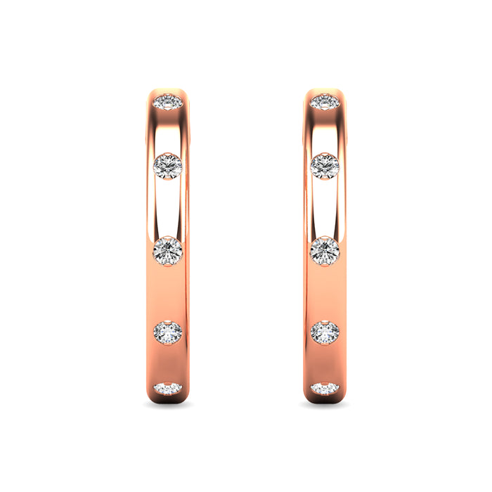 Diamond 1/10 ct tw Hoop Earrings in 10K Rose Gold