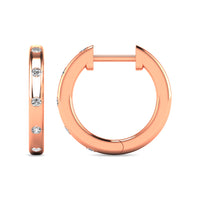 Thumbnail for Diamond 1/10 ct tw Hoop Earrings in 10K Rose Gold