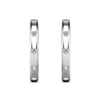 Thumbnail for Diamond 1/10 ct tw Hoop Earrings in 10K White Gold
