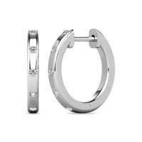 Thumbnail for Diamond 1/10 ct tw Hoop Earrings in 10K White Gold