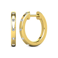 Thumbnail for Diamond 1/10 ct tw Hoop Earrings in 10K Yellow Gold