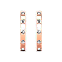 Thumbnail for Diamond 1/10 ct tw Hoop Earrings in 10K Rose Gold