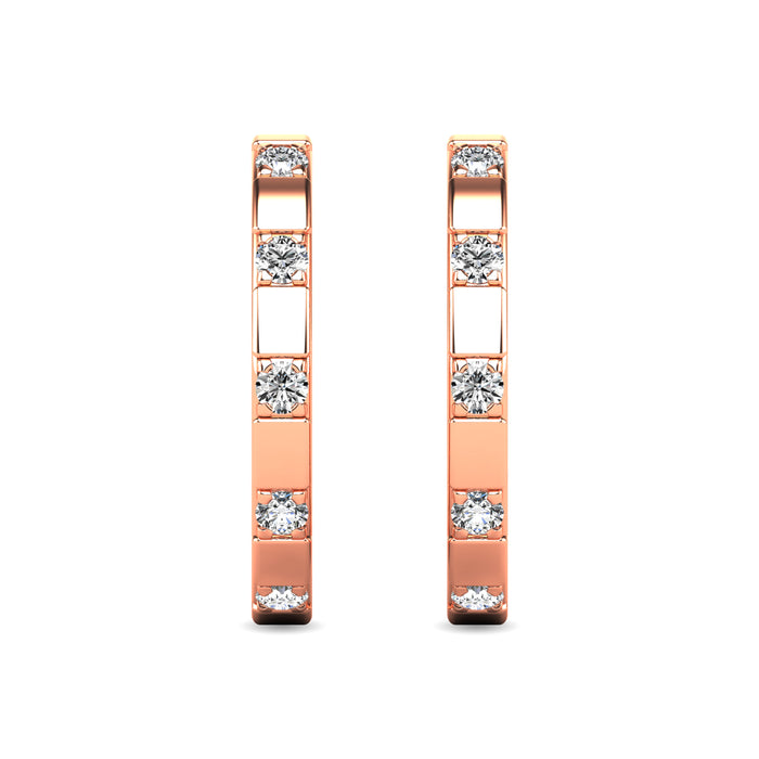 Diamond 1/10 ct tw Hoop Earrings in 10K Rose Gold