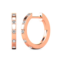 Thumbnail for Diamond 1/10 ct tw Hoop Earrings in 10K Rose Gold