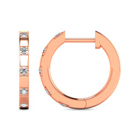 Thumbnail for Diamond 1/10 ct tw Hoop Earrings in 10K Rose Gold