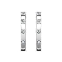 Thumbnail for Diamond 1/10 ct tw Hoop Earrings in 10K White Gold
