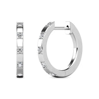 Thumbnail for Diamond 1/10 ct tw Hoop Earrings in 10K White Gold