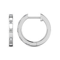 Thumbnail for Diamond 1/10 ct tw Hoop Earrings in 10K White Gold