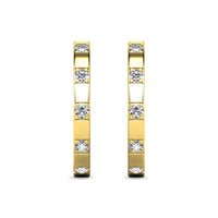 Thumbnail for Diamond 1/10 ct tw Hoop Earrings in 10K Yellow Gold