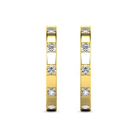 Thumbnail for Diamond 1/10 ct tw Hoop Earrings in 10K Yellow Gold
