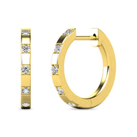 Thumbnail for Diamond 1/10 ct tw Hoop Earrings in 10K Yellow Gold
