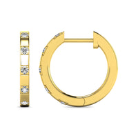 Thumbnail for Diamond 1/10 ct tw Hoop Earrings in 10K Yellow Gold
