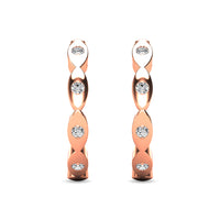 Thumbnail for Diamond 1/10 ct tw Hoop Earrings in 10K Rose Gold