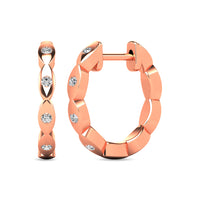 Thumbnail for Diamond 1/10 ct tw Hoop Earrings in 10K Rose Gold