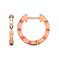 Thumbnail for Diamond 1/10 ct tw Hoop Earrings in 10K Rose Gold