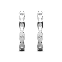 Thumbnail for Diamond 1/10 ct tw Hoop Earrings in 10K White Gold