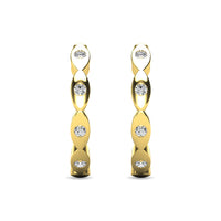 Thumbnail for Diamond 1/10 ct tw Hoop Earrings in 10K Yellow Gold