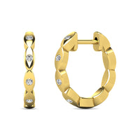 Thumbnail for Diamond 1/10 ct tw Hoop Earrings in 10K Yellow Gold