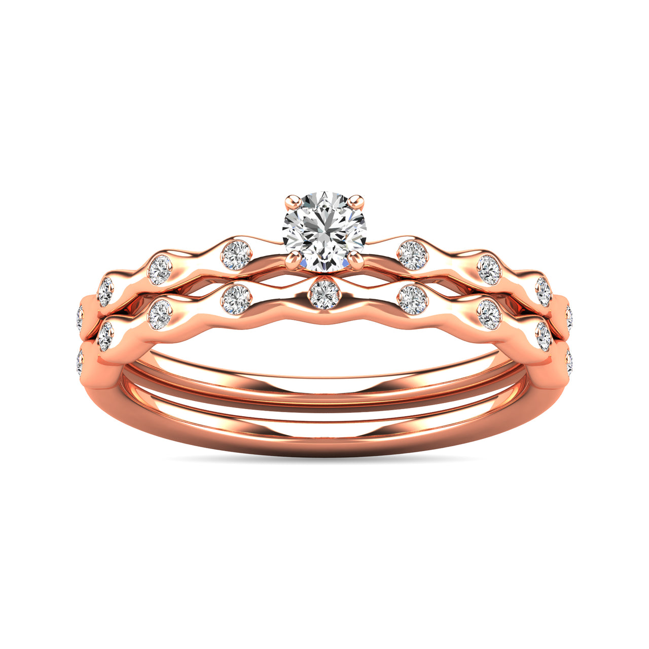 Diamond 1/3 ct tw Bridal Ring in 10K Rose Gold