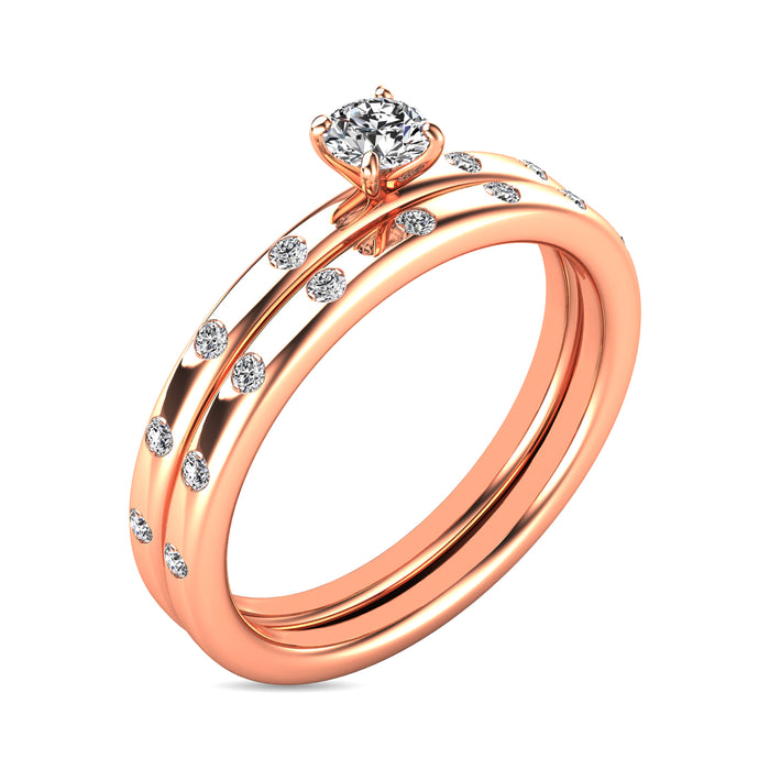 Diamond 1/3 ct tw Bridal Ring in 10K Rose Gold