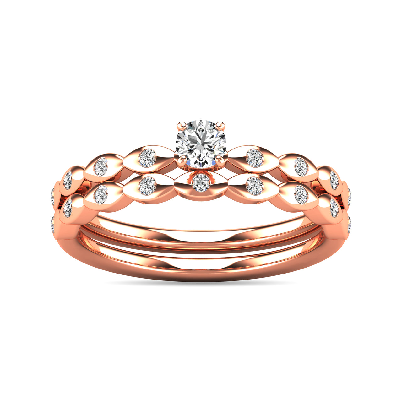 Diamond 1/3 ct tw Bridal Ring in 10K Rose Gold