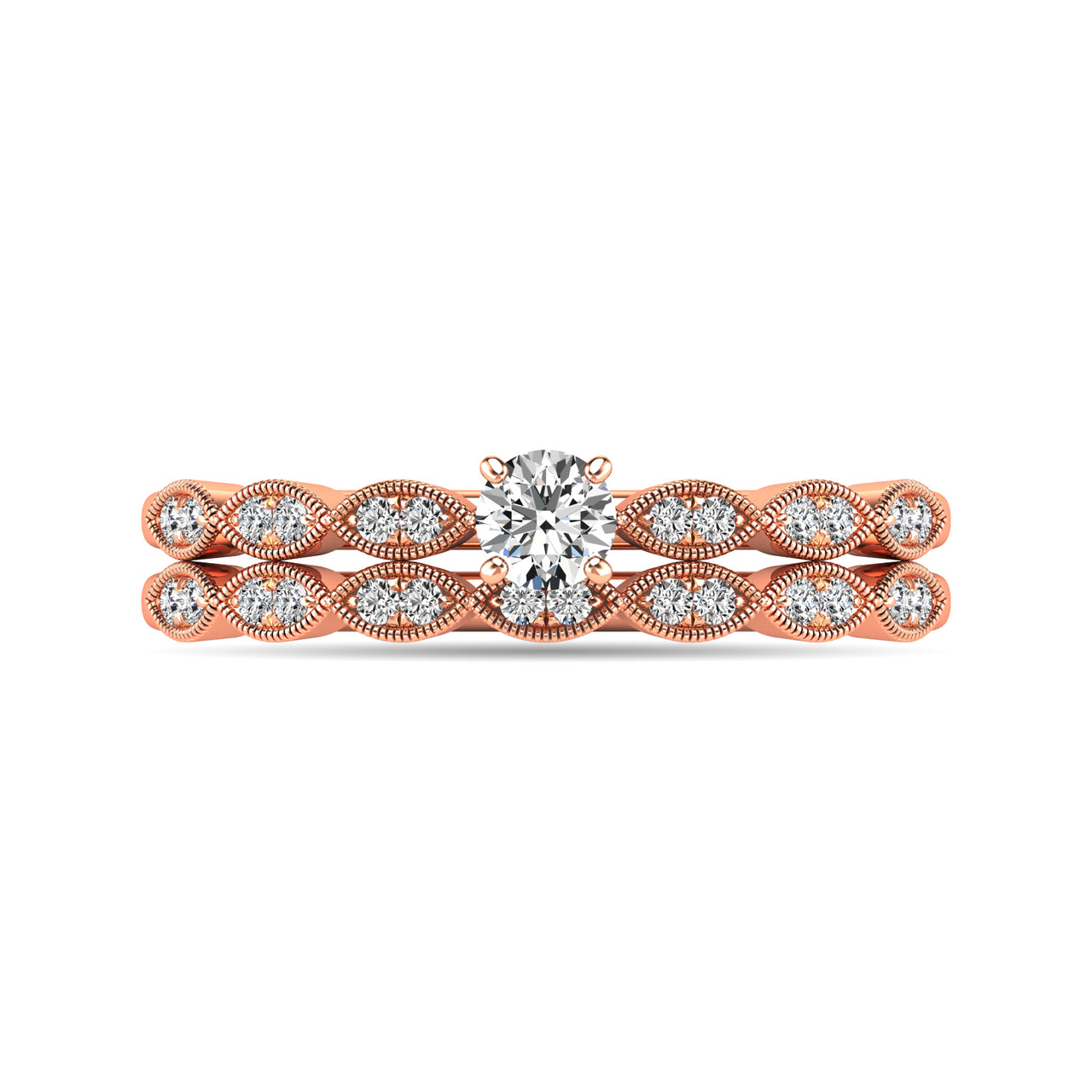 Diamond 1/3 ct tw Bridal Ring in 10K Rose Gold