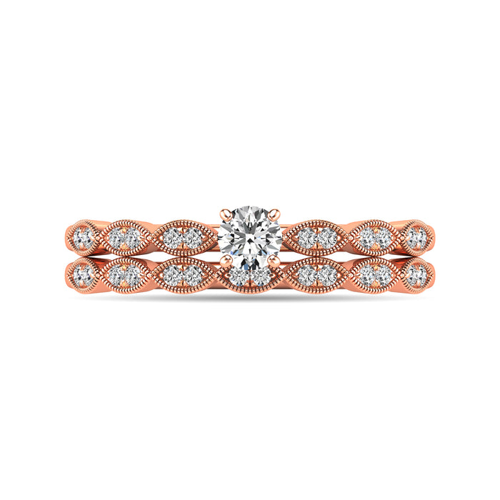 Diamond 1/3 ct tw Bridal Ring in 10K Rose Gold