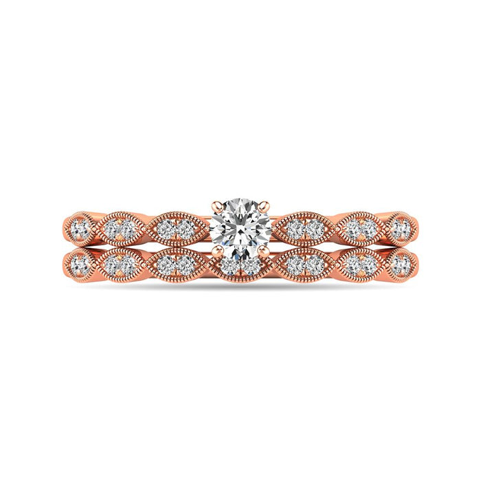 Diamond 1/3 ct tw Bridal Ring in 10K Rose Gold