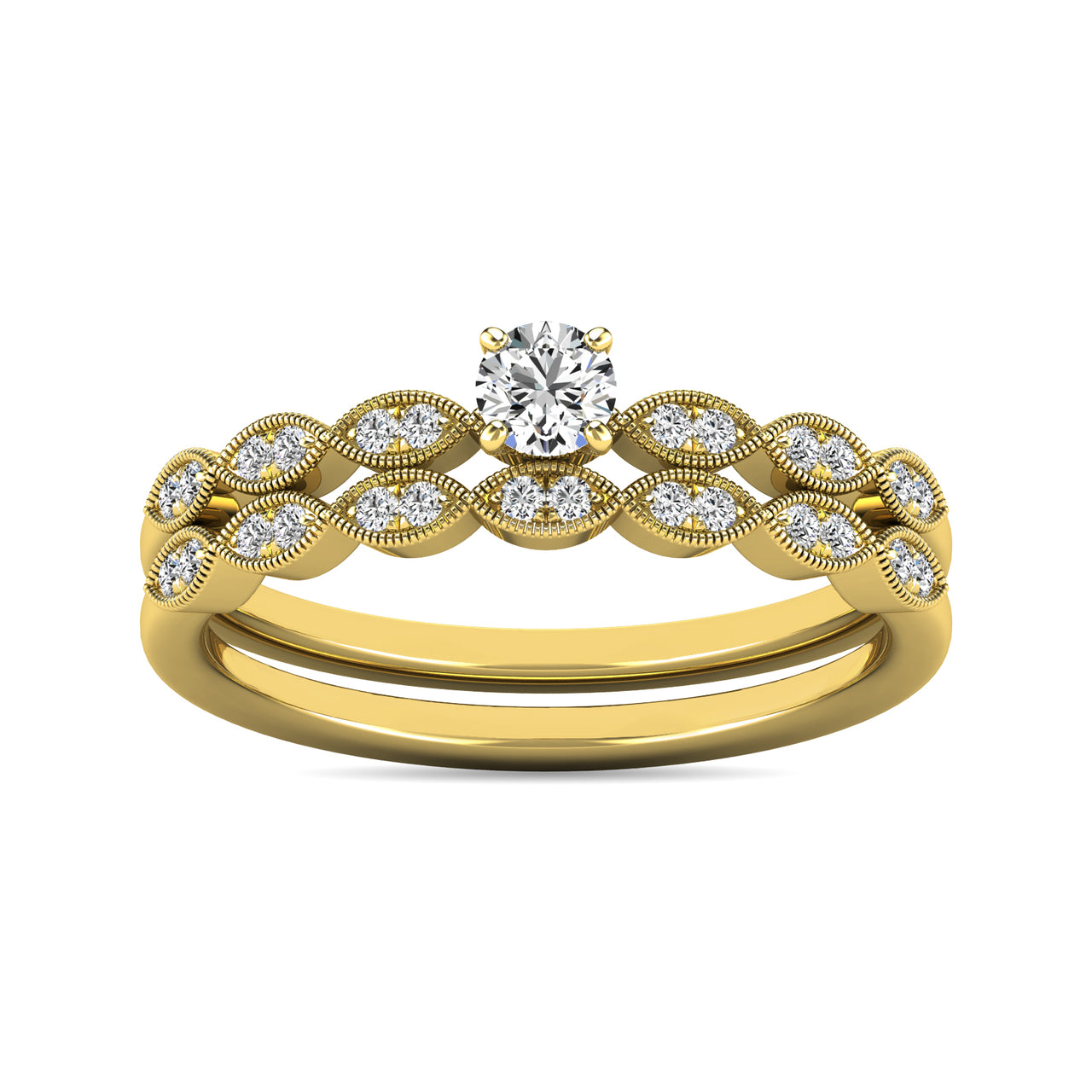 Diamond 1/3 ct tw Bridal Ring in 10K Yellow Gold
