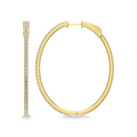 Thumbnail for Diamond  1 1/3 Ct.Tw. Hoop Earrings in 10K Yellow Gold