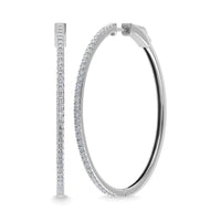 Thumbnail for Diamond  1 1/3 Ct.Tw. Hoop Earrings in 10K White Gold