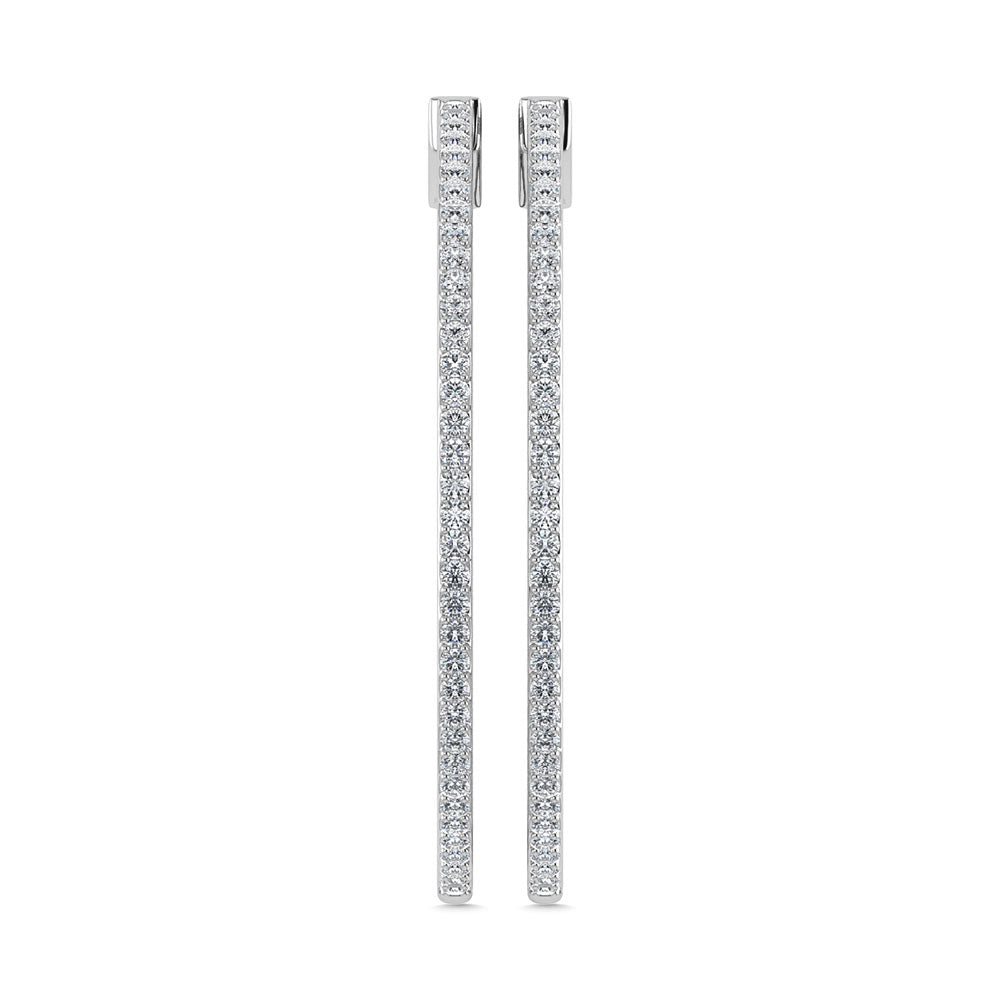 Diamond  1 1/3 Ct.Tw. Hoop Earrings in 10K White Gold