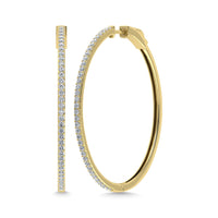 Thumbnail for Diamond  1 1/3 Ct.Tw. Hoop Earrings in 10K Yellow Gold