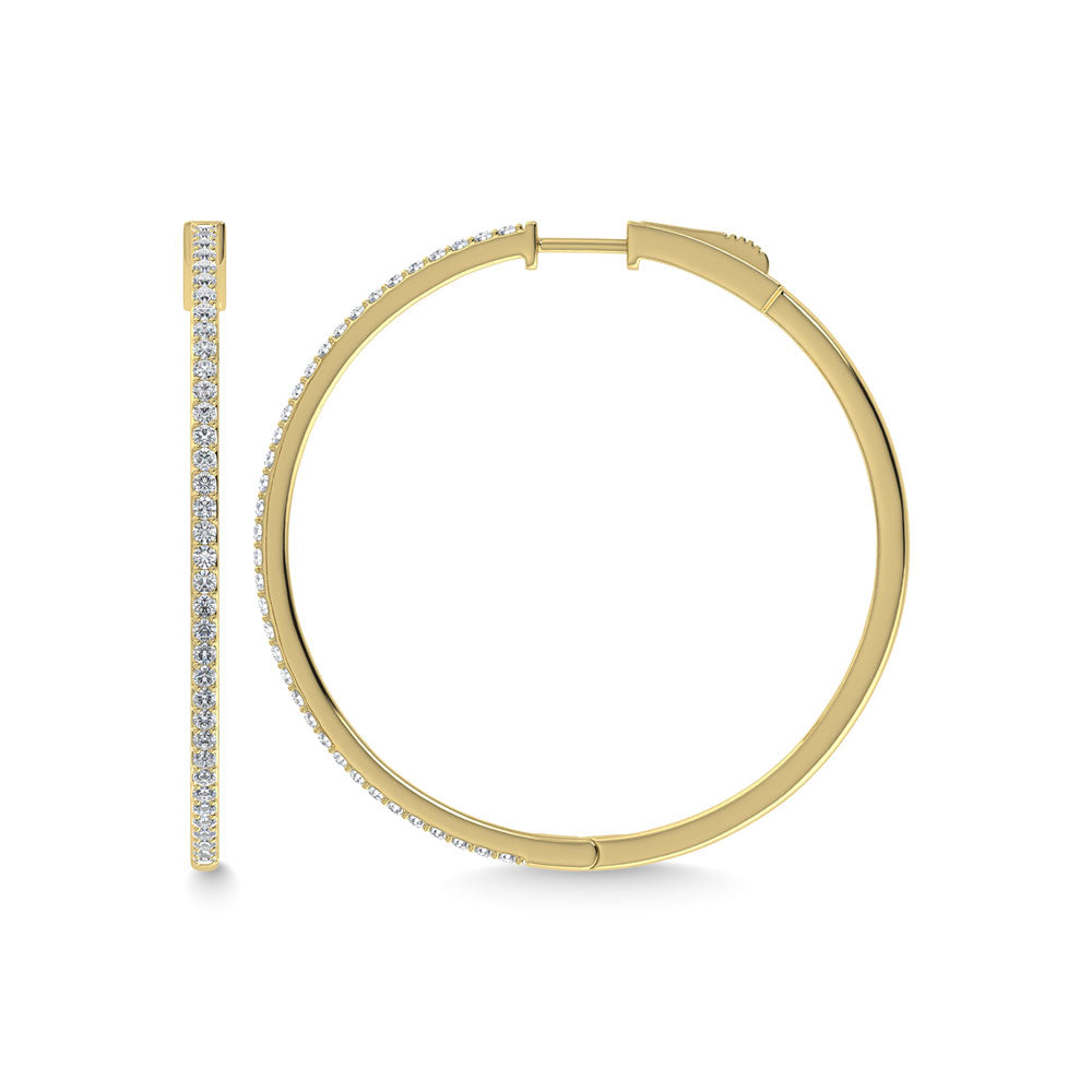 Diamond  1 1/3 Ct.Tw. Hoop Earrings in 10K Yellow Gold